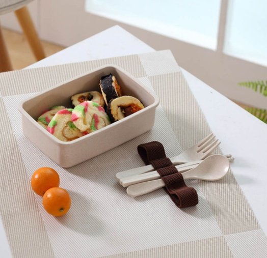 Lunch Box Bamboo Fiber Microwave Oven Bento - Image 3