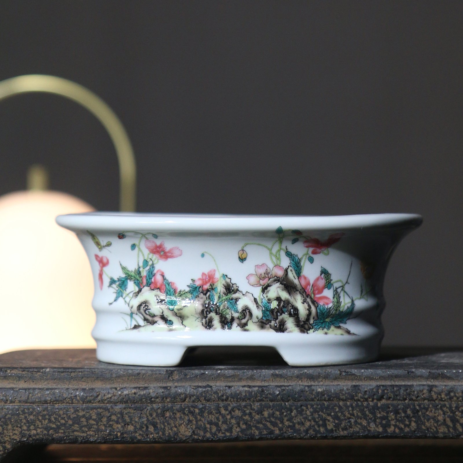 Creative Painted Oval Purple Clay Flower Pot - Image 9