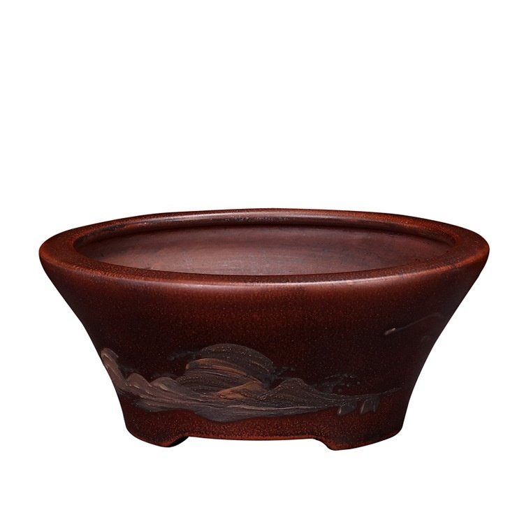 Small Desktop Succulent Purple Clay Flowerpot - Image 8