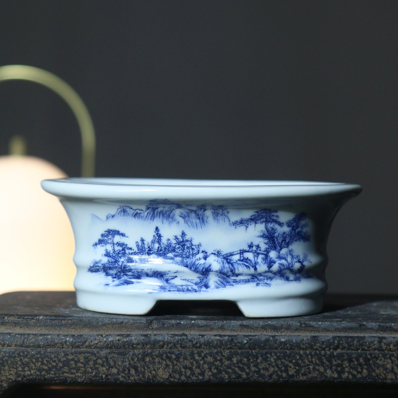 Creative Painted Oval Purple Clay Flower Pot - Image 10