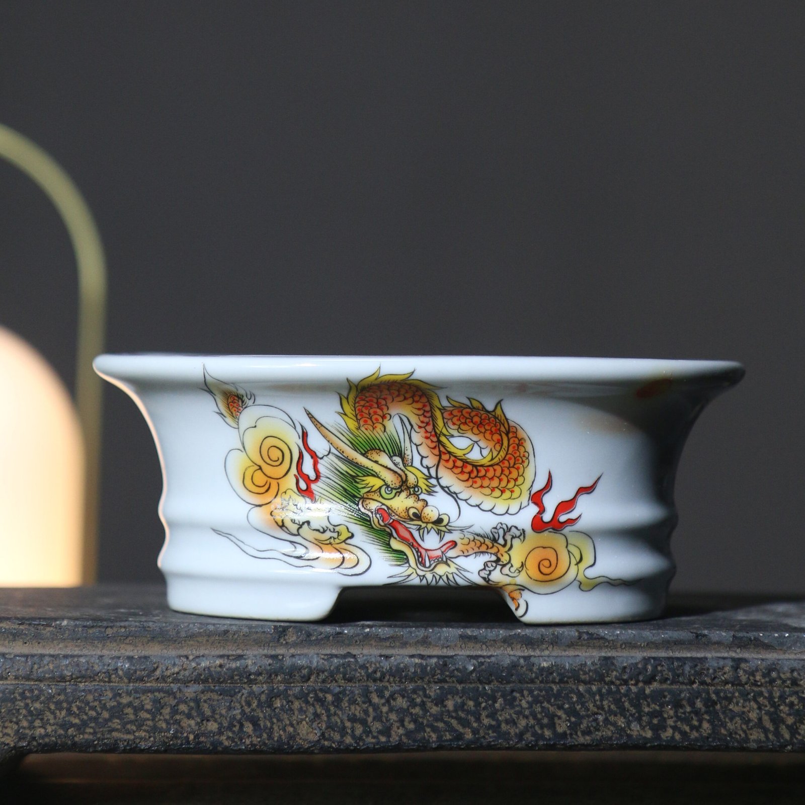 Creative Painted Oval Purple Clay Flower Pot - Image 5